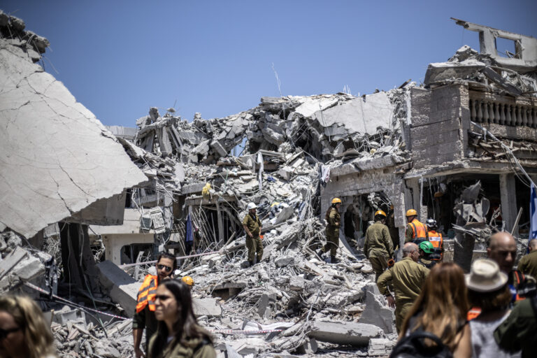 Destruction of houses in Rishon LeZion area of Israel after Iranian missile attacks