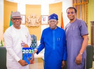 NNPC Chief Presents 2025 Audited Financial Statement to Tinubu at Presidential Villa